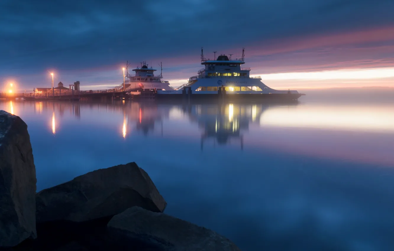 Photo wallpaper sea, night, Rockets to Heaven