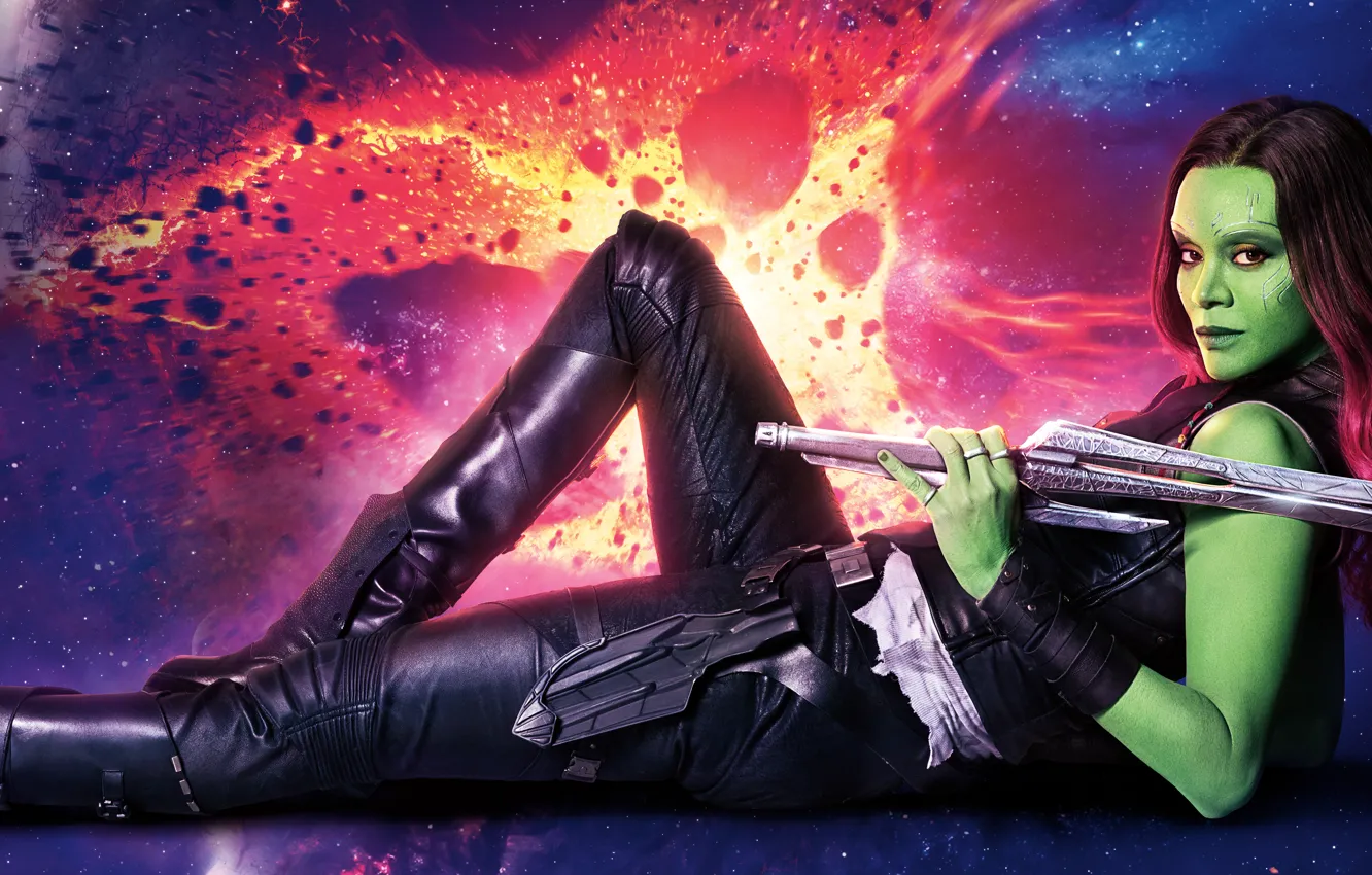 Photo wallpaper Marvel, movie, Gamora, Guardians of the Galaxy Vol. 2