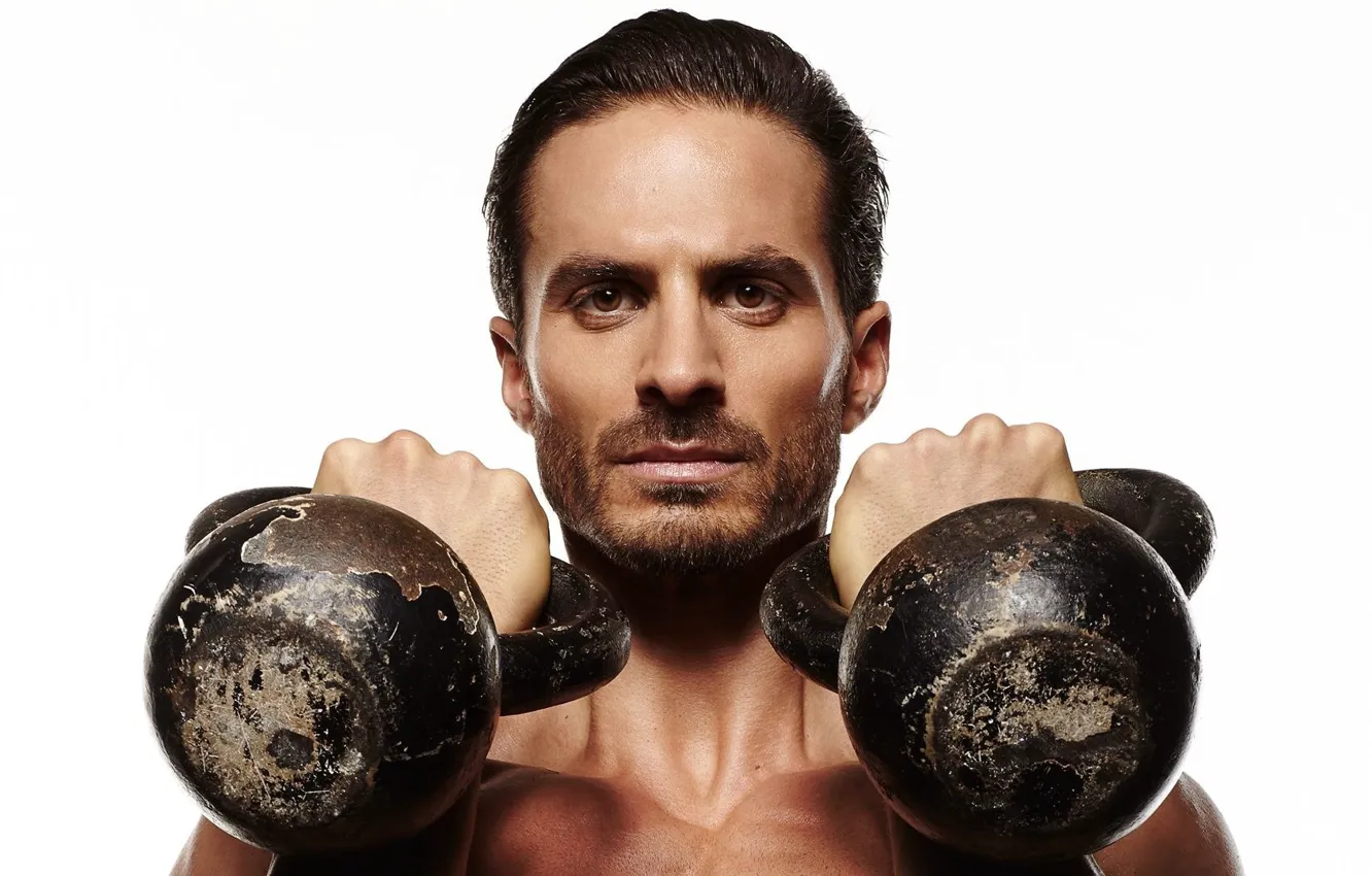 Photo wallpaper face, pose, portrait, training, workout, workout, fitness, weights