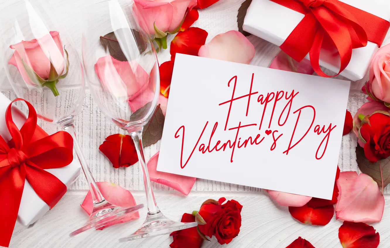 Photo wallpaper love, flowers, gift, romance, roses, love, Valentine's day, flowers