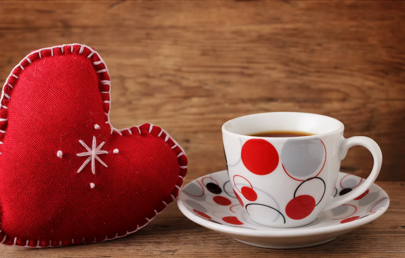 Photo wallpaper love, heart, coffee, Cup, valentine's day