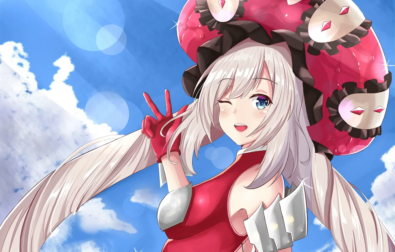 Photo wallpaper the sky, girl, hat, Rider, Fate / Grand Order, Marie Antoinette