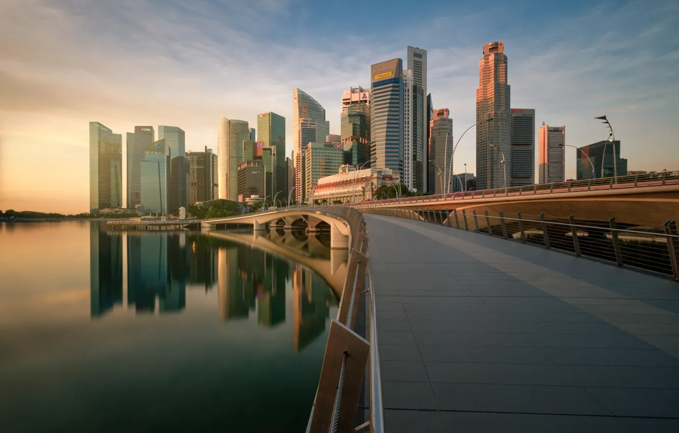 Photo wallpaper the city, the ocean, Singapore, Singapore, Singapore city