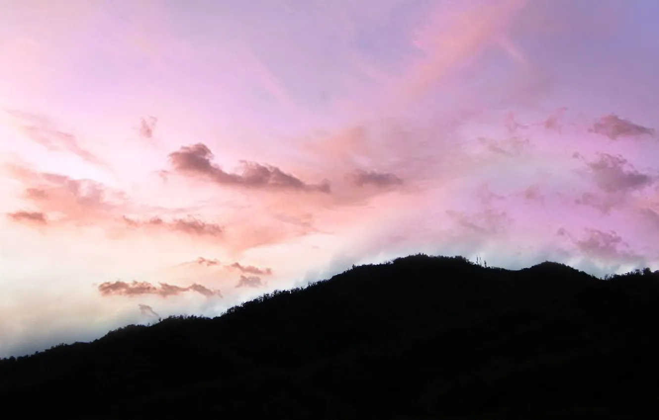 Photo wallpaper sky, sunset, night, clouds, sun