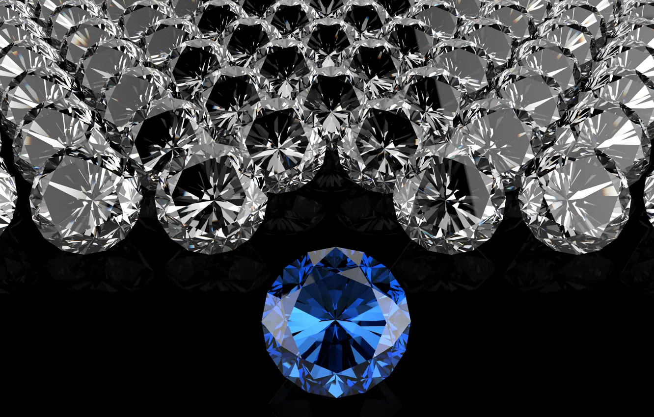 Photo wallpaper PEBBLES, DIAMONDS, THE DARK BACKGROUND, BLUE DIAMOND