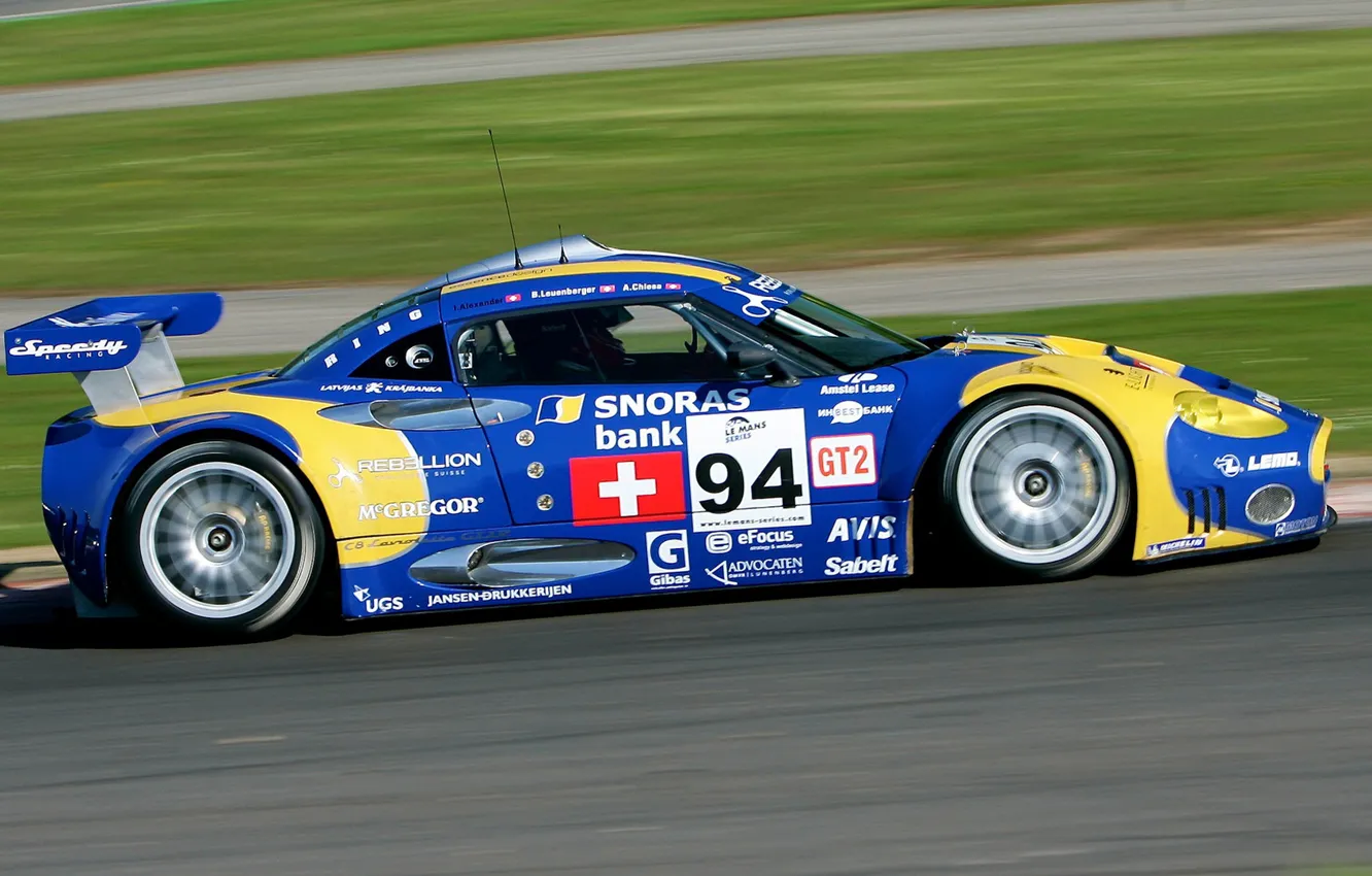 Photo wallpaper race, speed, 2008, track, Spyker, sports car, Laviolette, Spyker C8 Laviolette GT2R