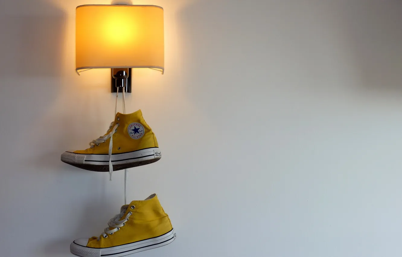 Photo wallpaper lamp, sneakers, order