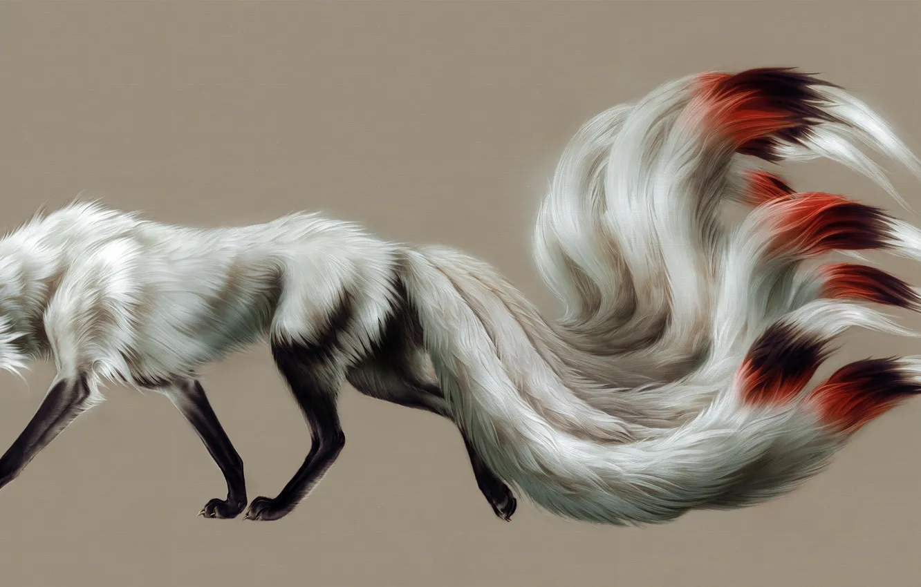 Photo wallpaper Fox, nine-tailed, by toedeledoki