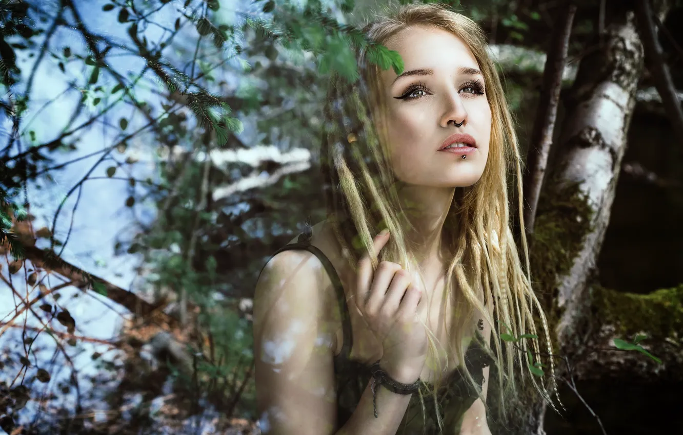 Photo wallpaper girl, nature, portrait