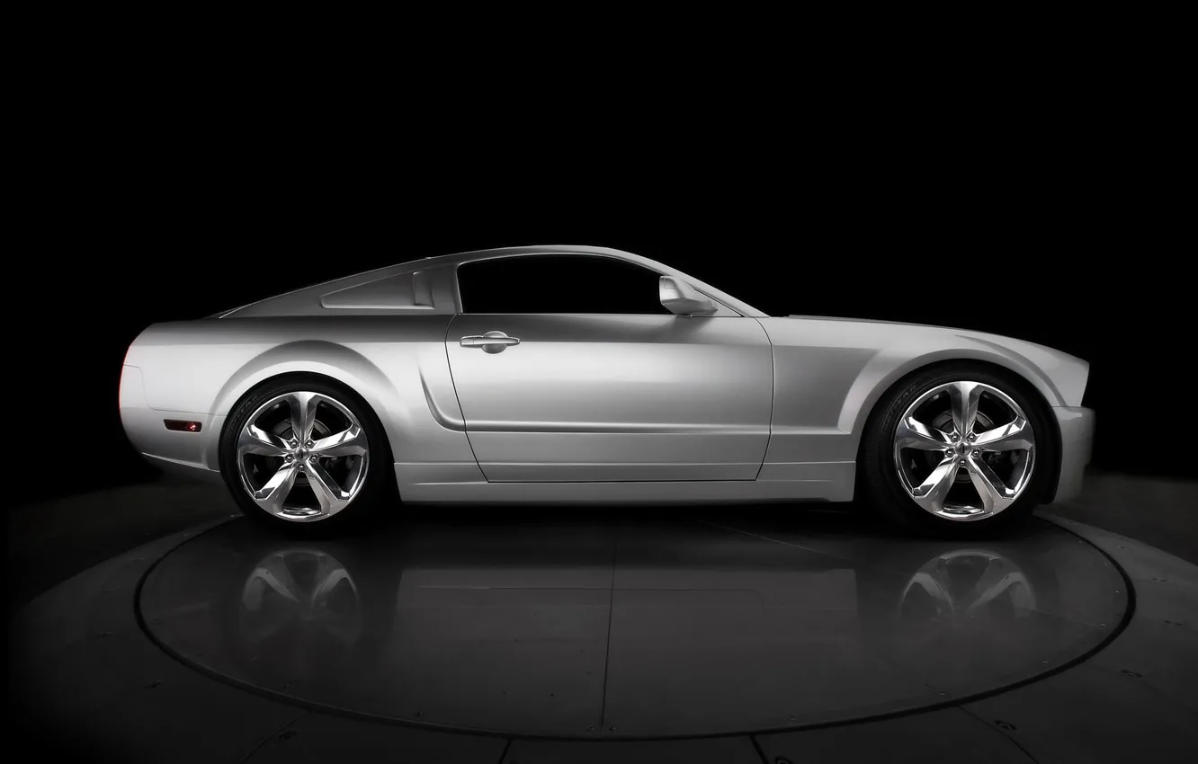 Photo wallpaper mustang, silver, ford, 2009, 45th, bok, iacocca, anniversary