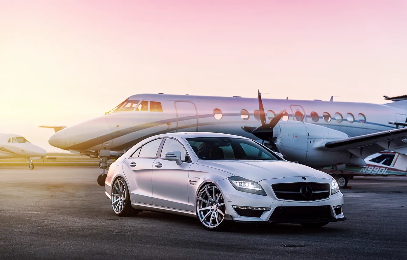 Photo wallpaper the plane, tuning, Mercedes, Mercedes Benz CLS