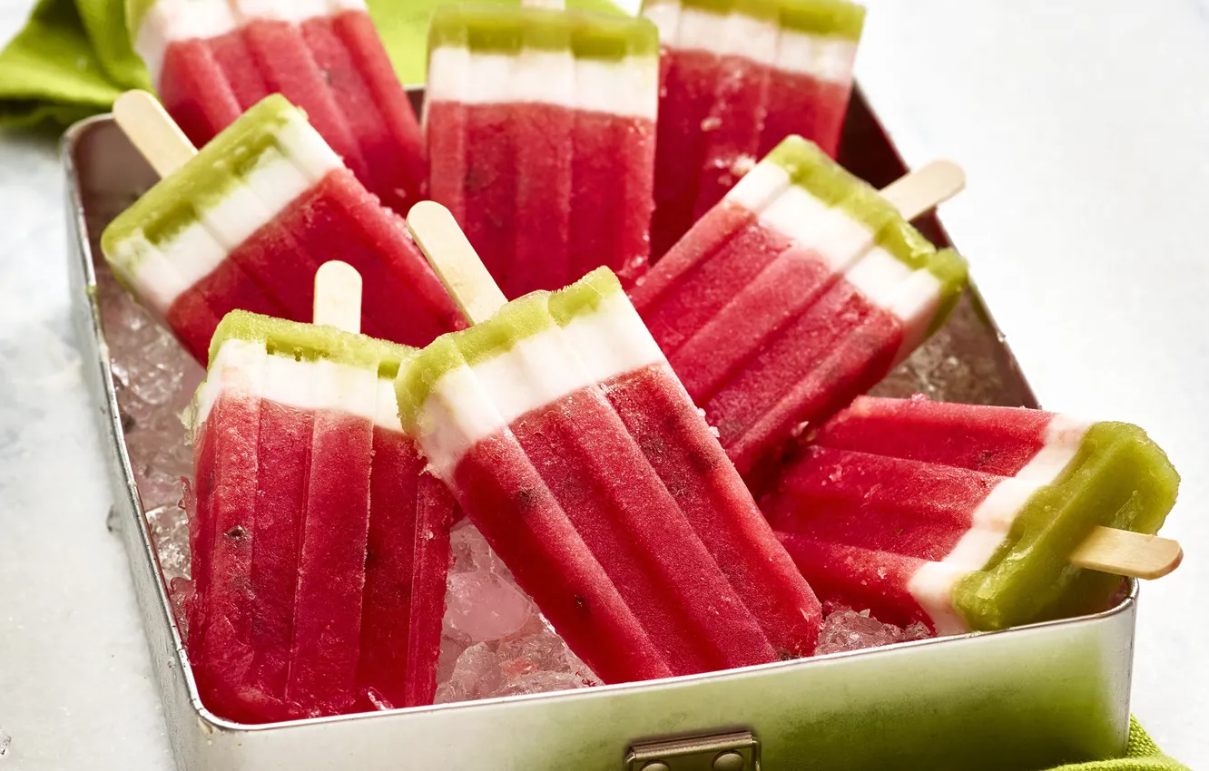 Photo wallpaper ice, watermelon, ice cream, fruit, sweets, ice cream, fruit