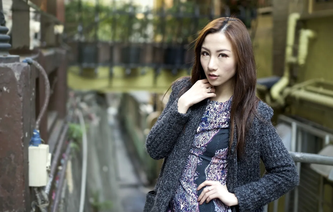 Photo wallpaper look, girl, background, Catherine Lo