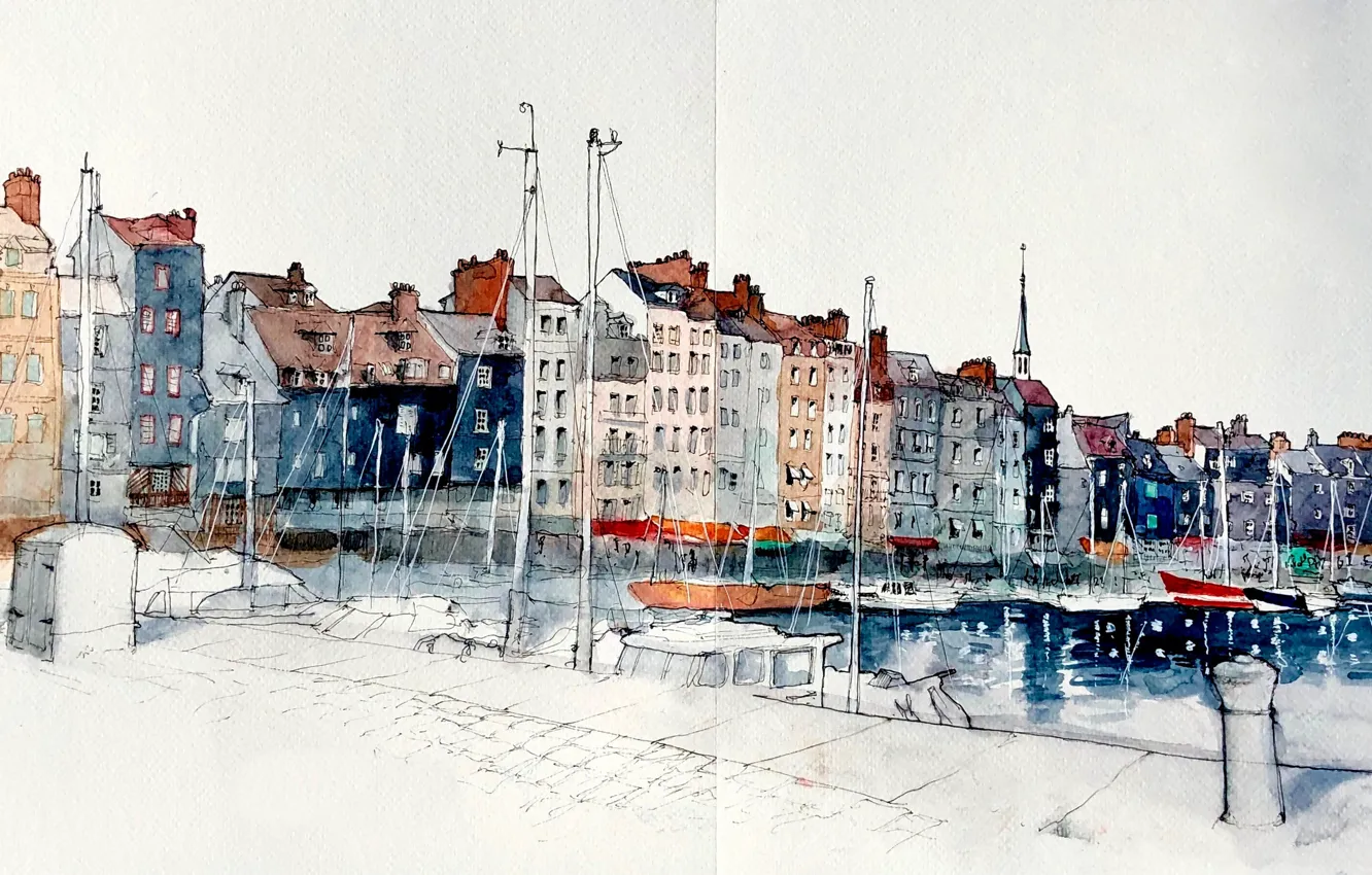 Photo wallpaper France, Honfleur, Lower Normandy