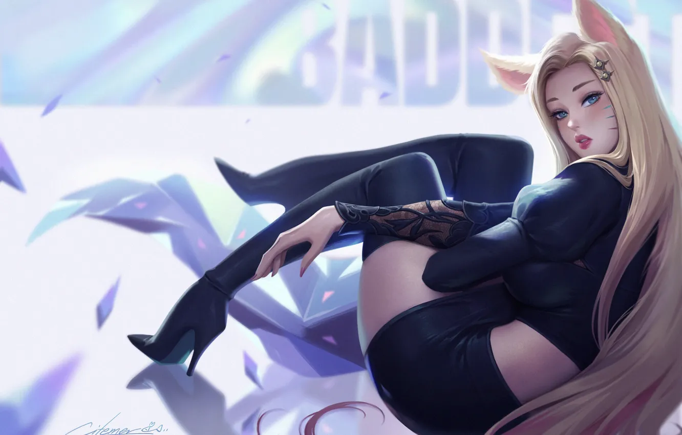 Photo wallpaper girl, anime, art, ears, Citemer Liu, KDA RETURN