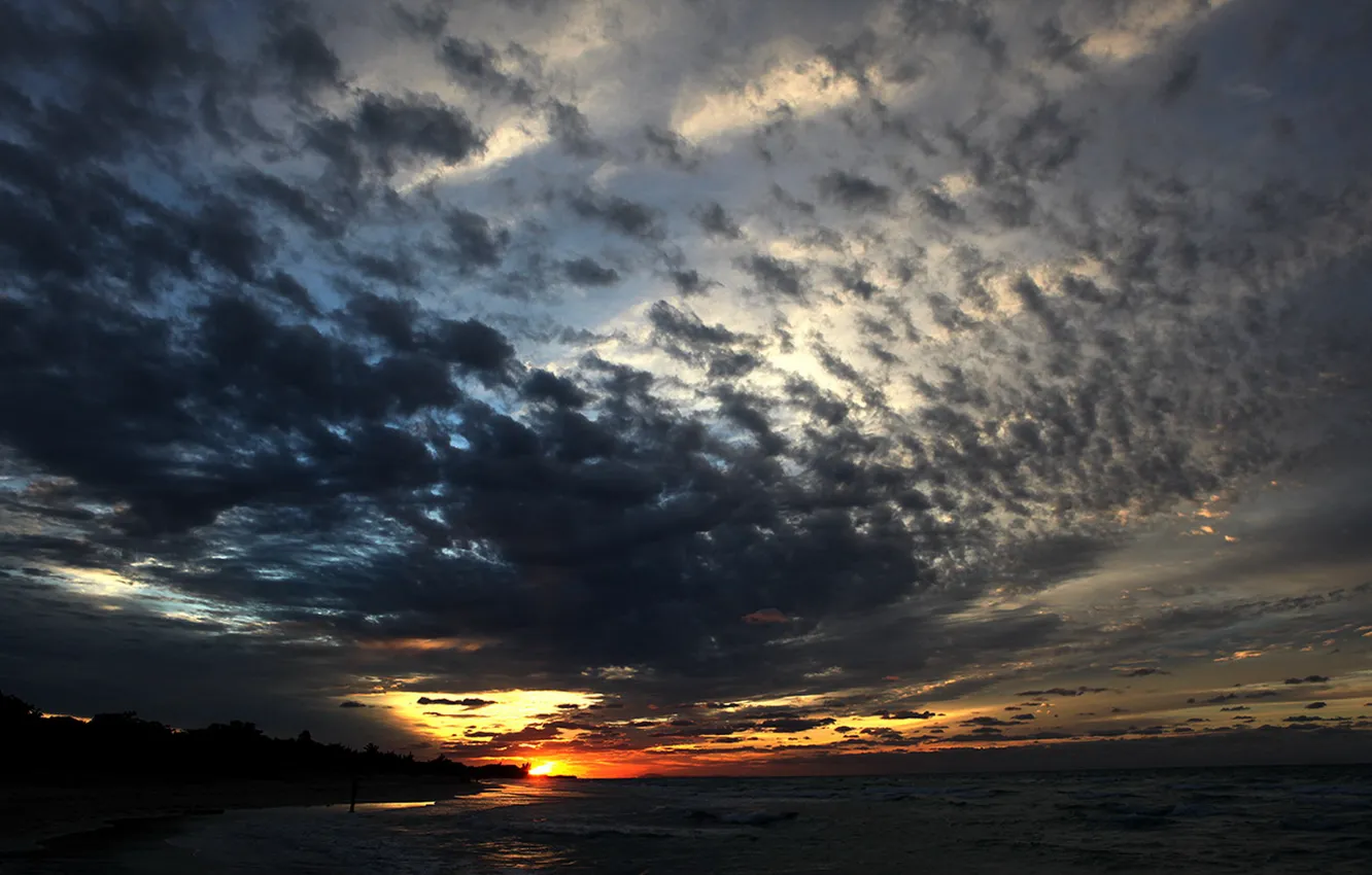 Photo wallpaper clouds, sunset, the evening, Varadero