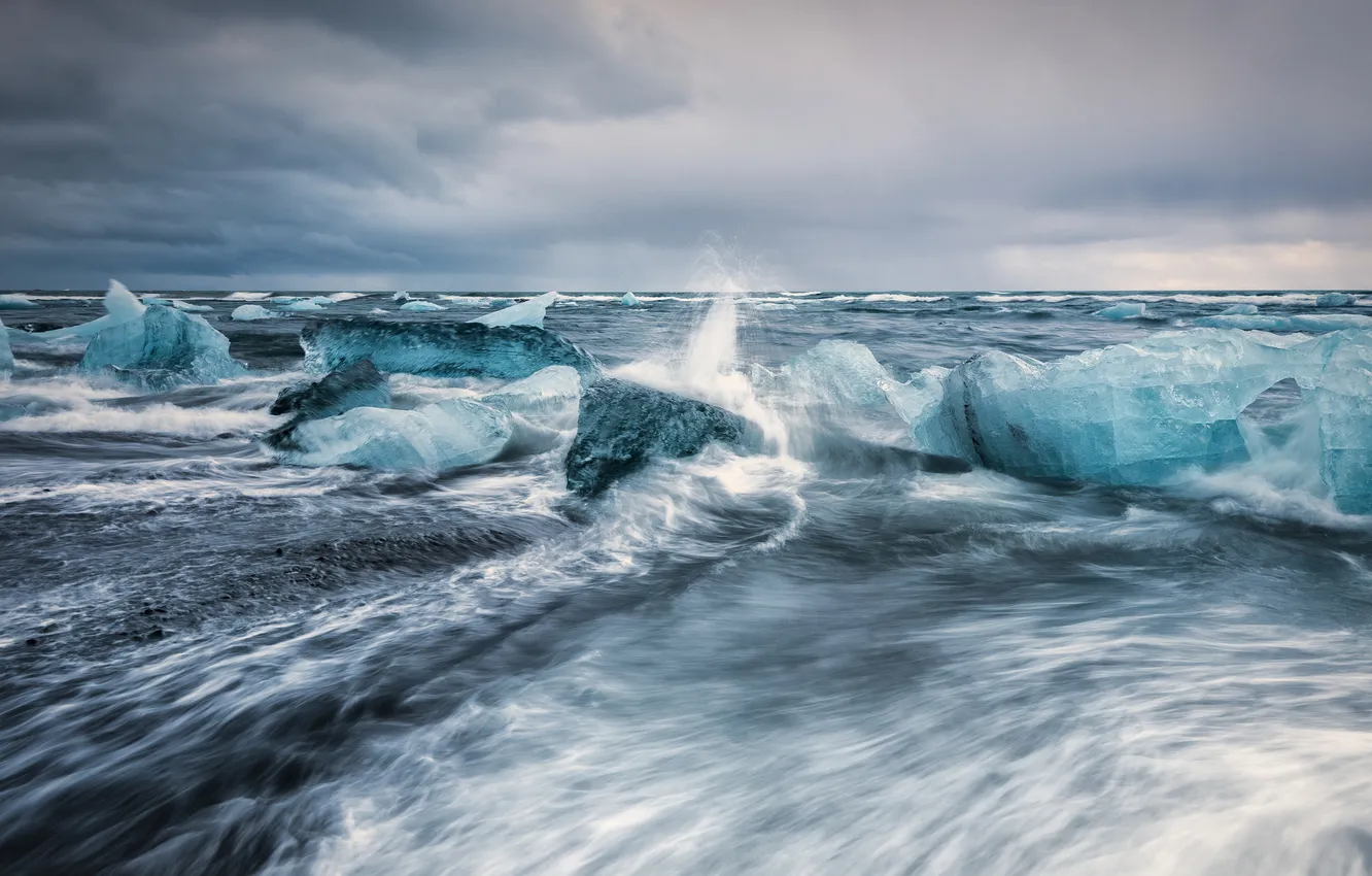 Photo wallpaper ice, sea, nature