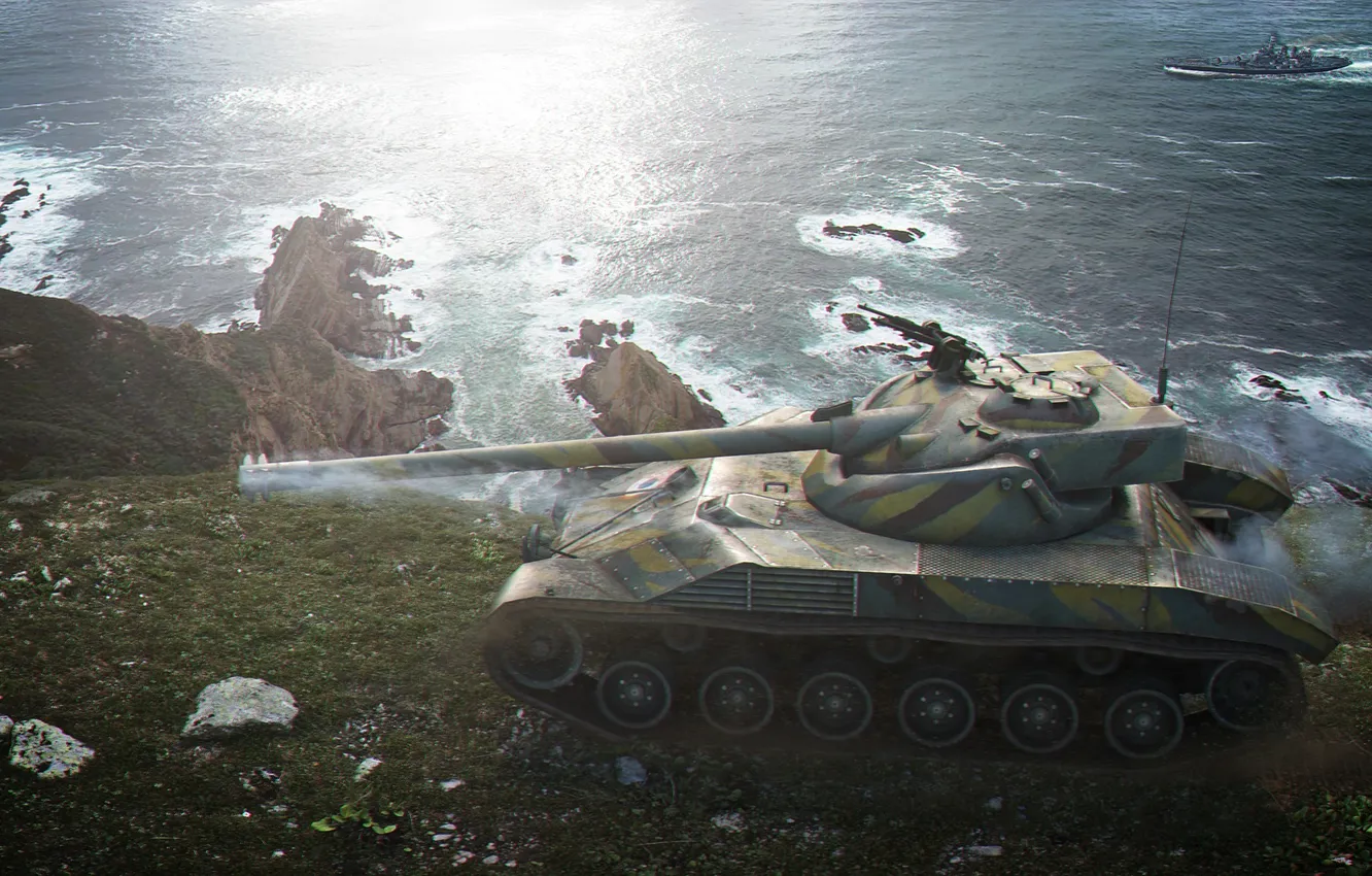 Photo wallpaper France, ship, tank, France, WoT, tank, World of Tanks, tanks