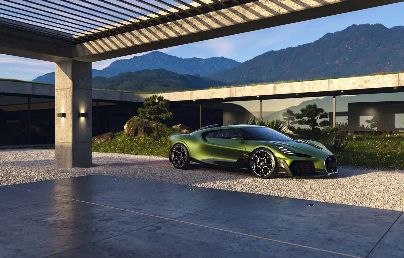 Photo wallpaper coupe, Bugatti, Coupe, hypercar, Hypercar, the only instance, brouillard, 2025