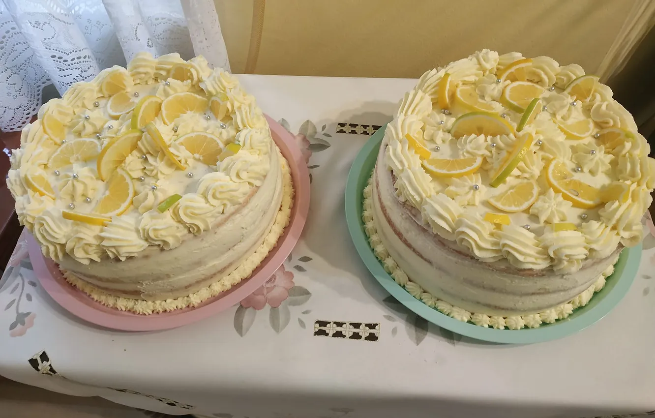 Photo wallpaper cake, orange, Whipped Cream