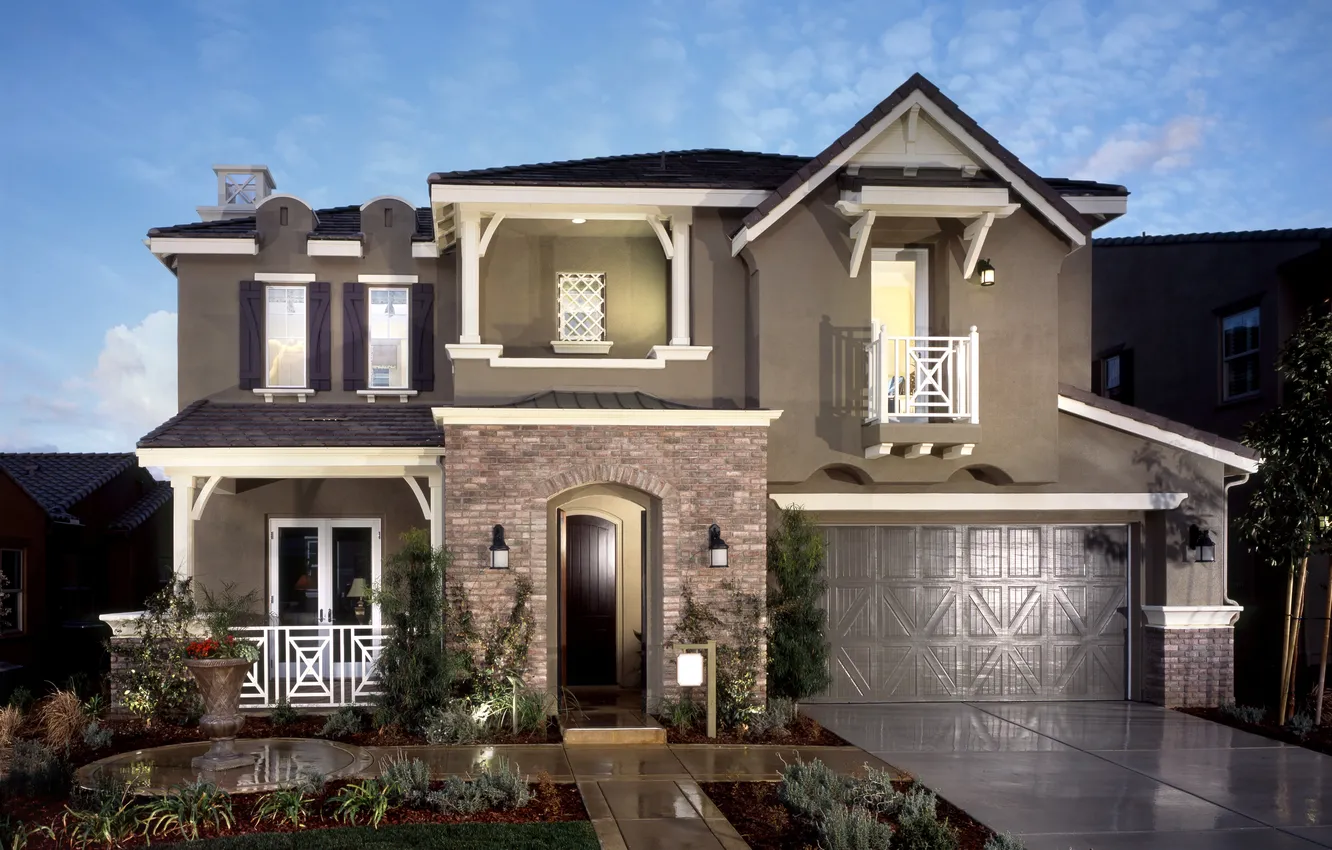 Photo wallpaper house, Industry, landscaped, housing development, home improvement