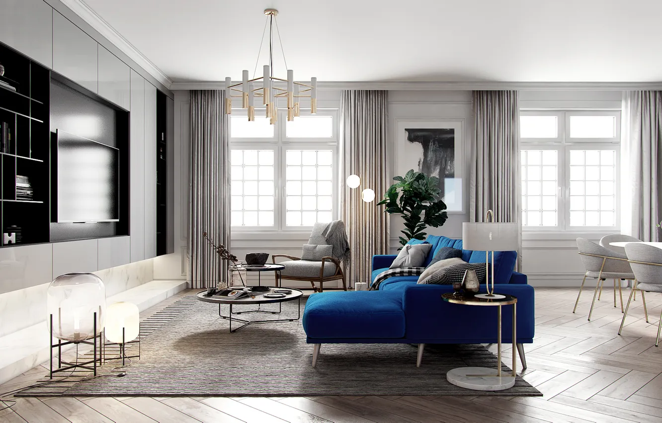 Photo wallpaper design, style, plant, interior, lighting, living room, dining room, upholstered furniture