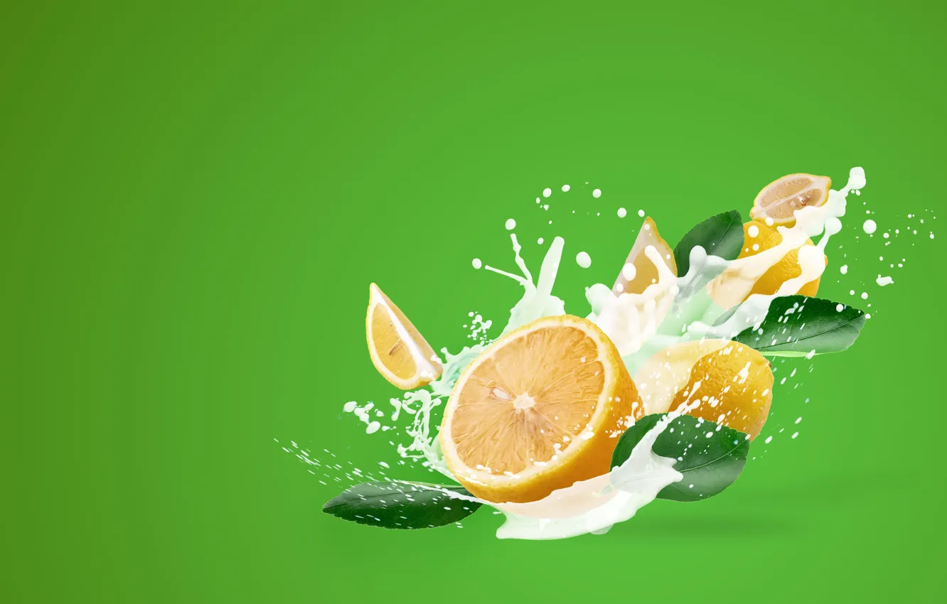 Photo wallpaper lemon, splash, milk, citrus, Sirichai Asawalapsakul