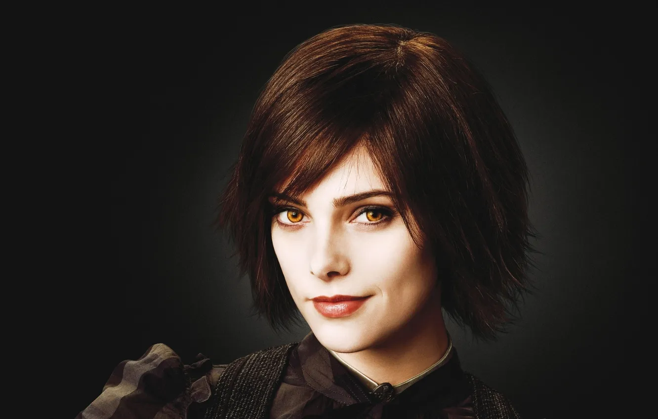 Photo wallpaper twilight, women, smiles, brunettes, Ashley Greene, actress, yellow eyes, Alice Cullen