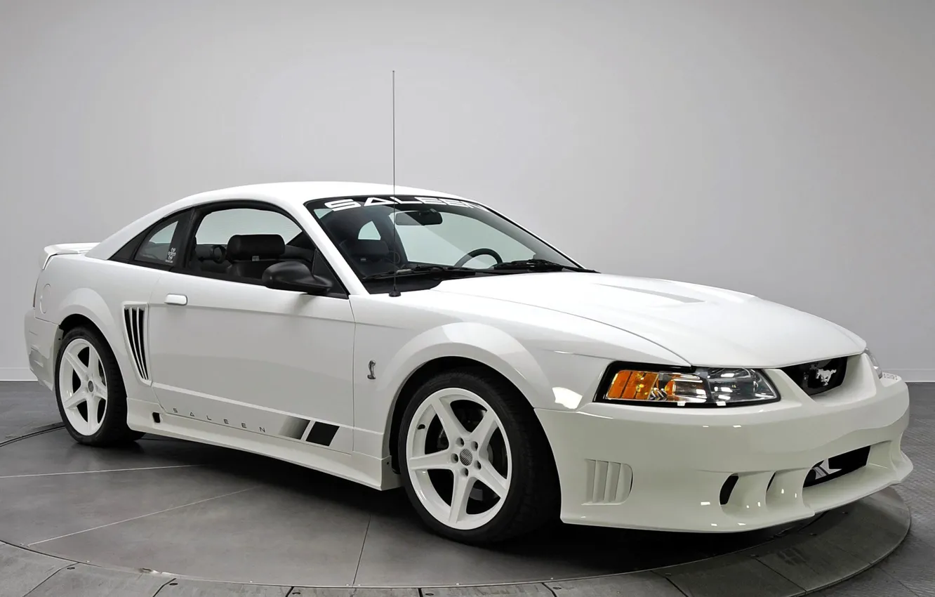 Photo wallpaper white, Mustang, Ford, Mustang, Saleen, white, 1999