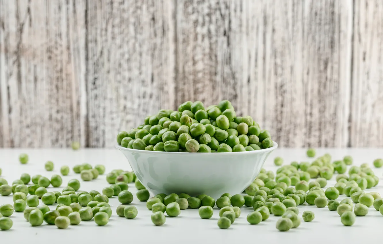 Photo wallpaper table, peas, green peas, green peas, young green peas