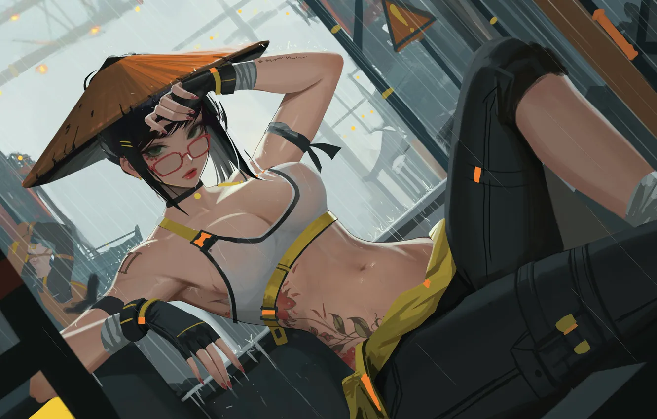 Photo wallpaper artwork, workers, drawing, anime girls, original characters, inked girls, Neor Art