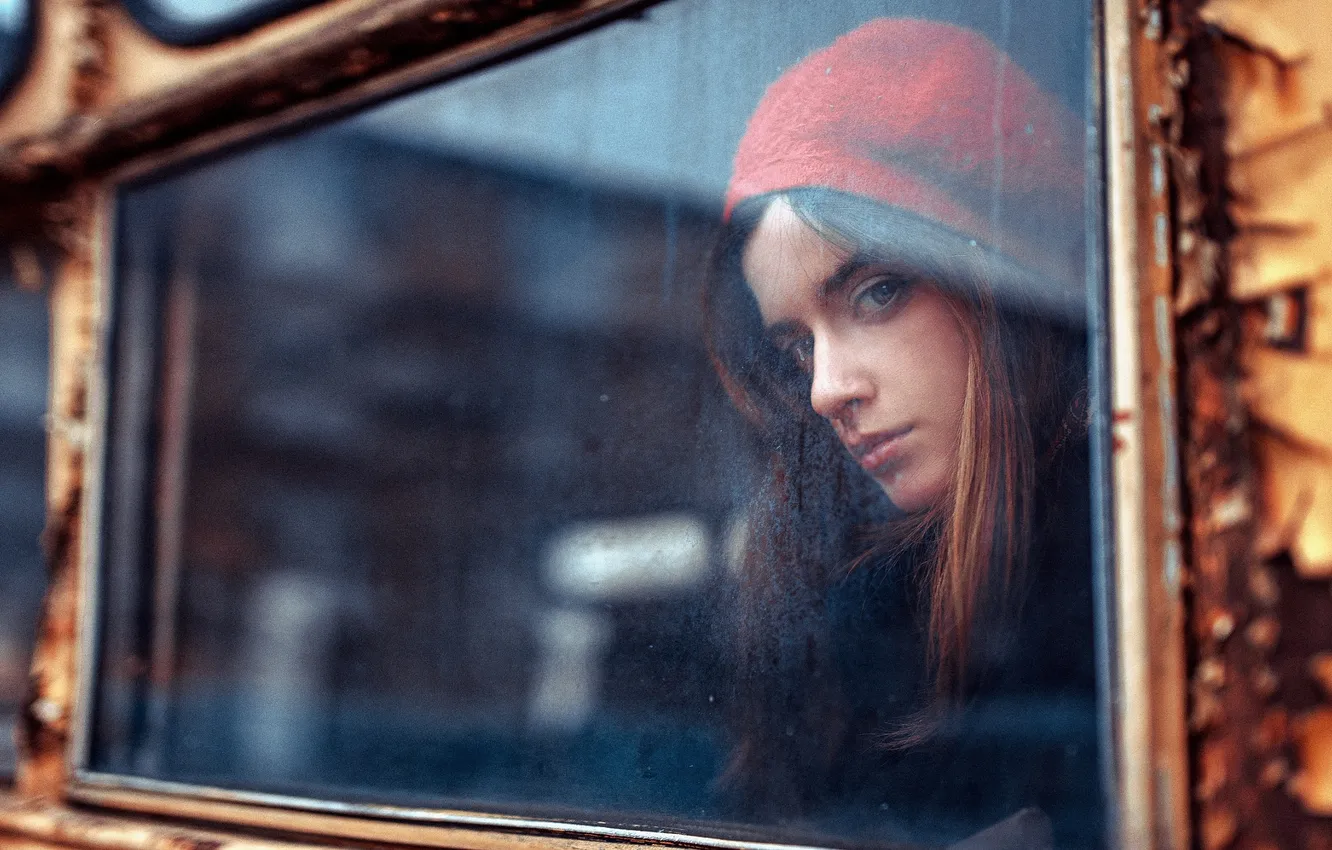 Photo wallpaper look, glass, girl, hair, Lightroom, Sophia Alexandrov