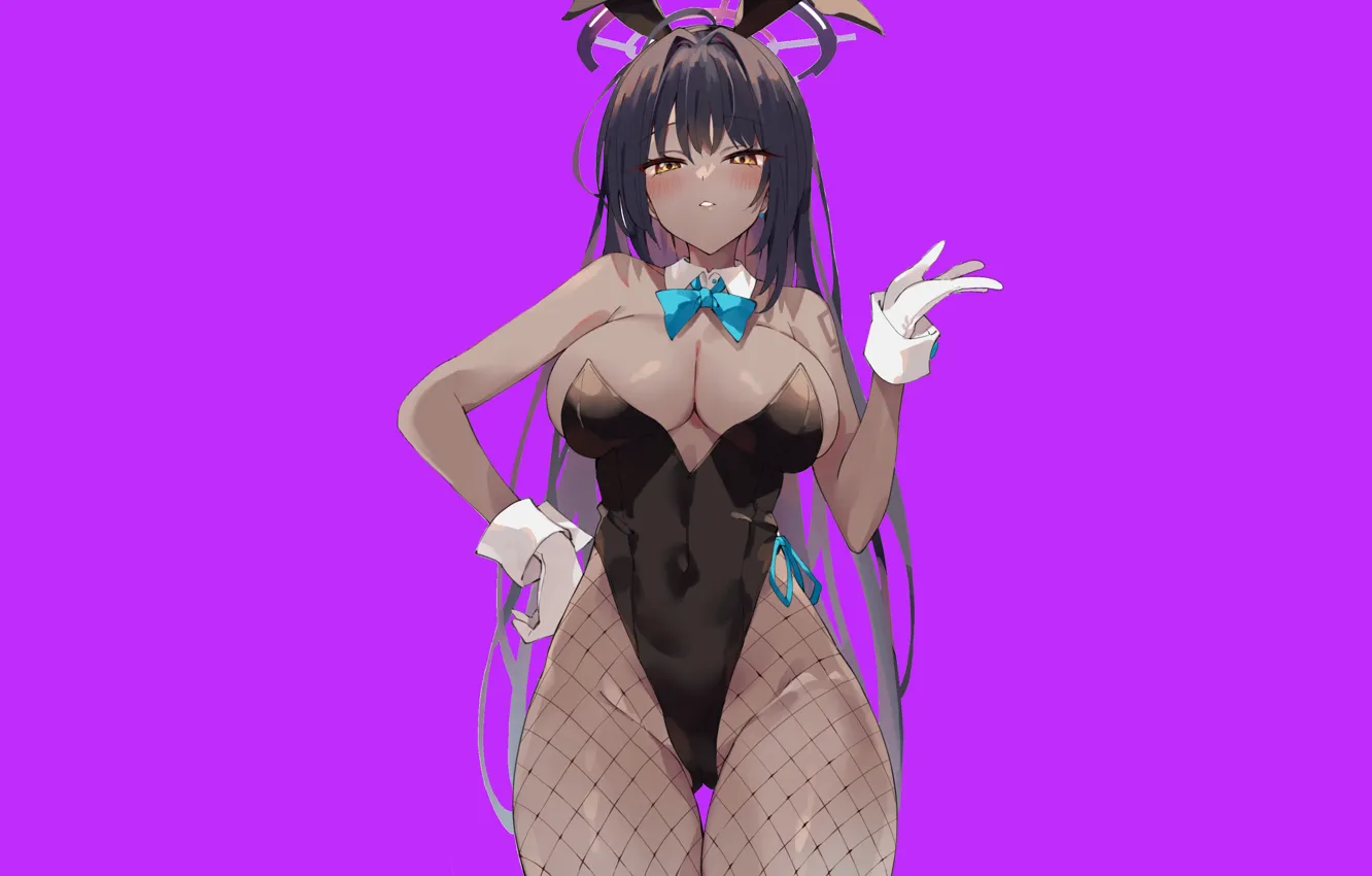 Photo wallpaper girl, sexy, anime, pretty, breasts, babe, bunny, black tights