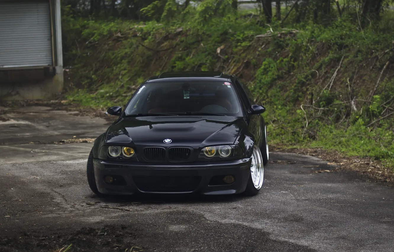 Photo wallpaper BMW, black, before, E46