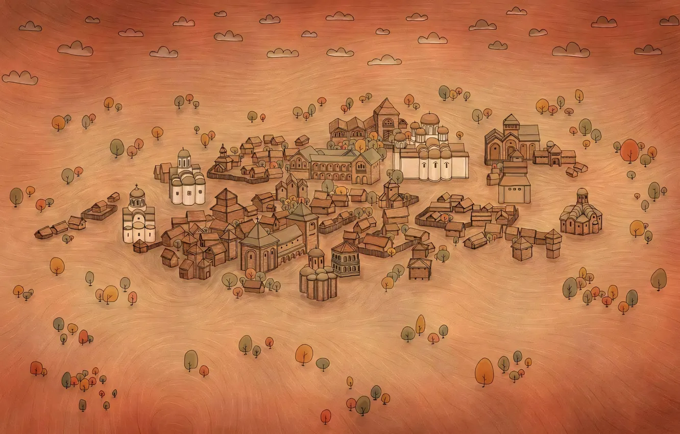 Photo wallpaper the city, background, home, vladstudio