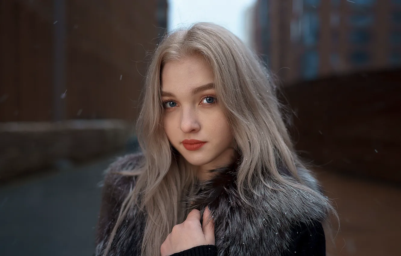 Photo wallpaper winter, snow, sponge, the beauty, curls, Alex Four