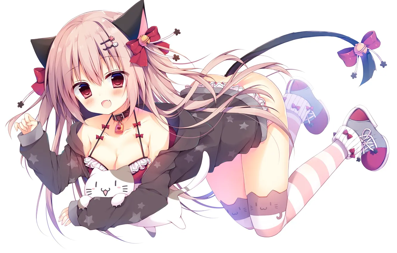 Photo wallpaper girl, anime, art, kitty, izumiyuhina