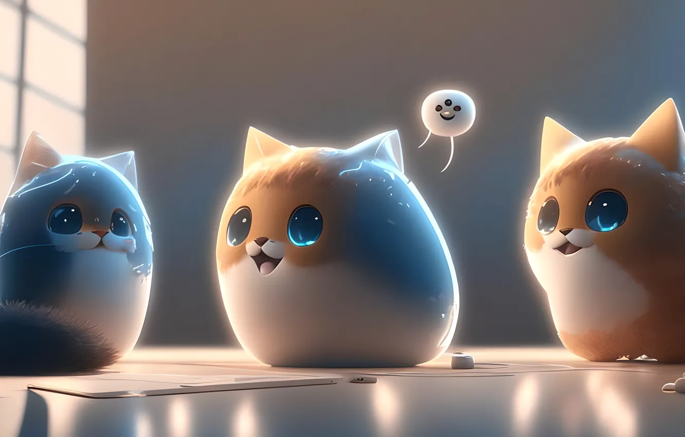 Photo wallpaper cat, eyes, Milota, discussion