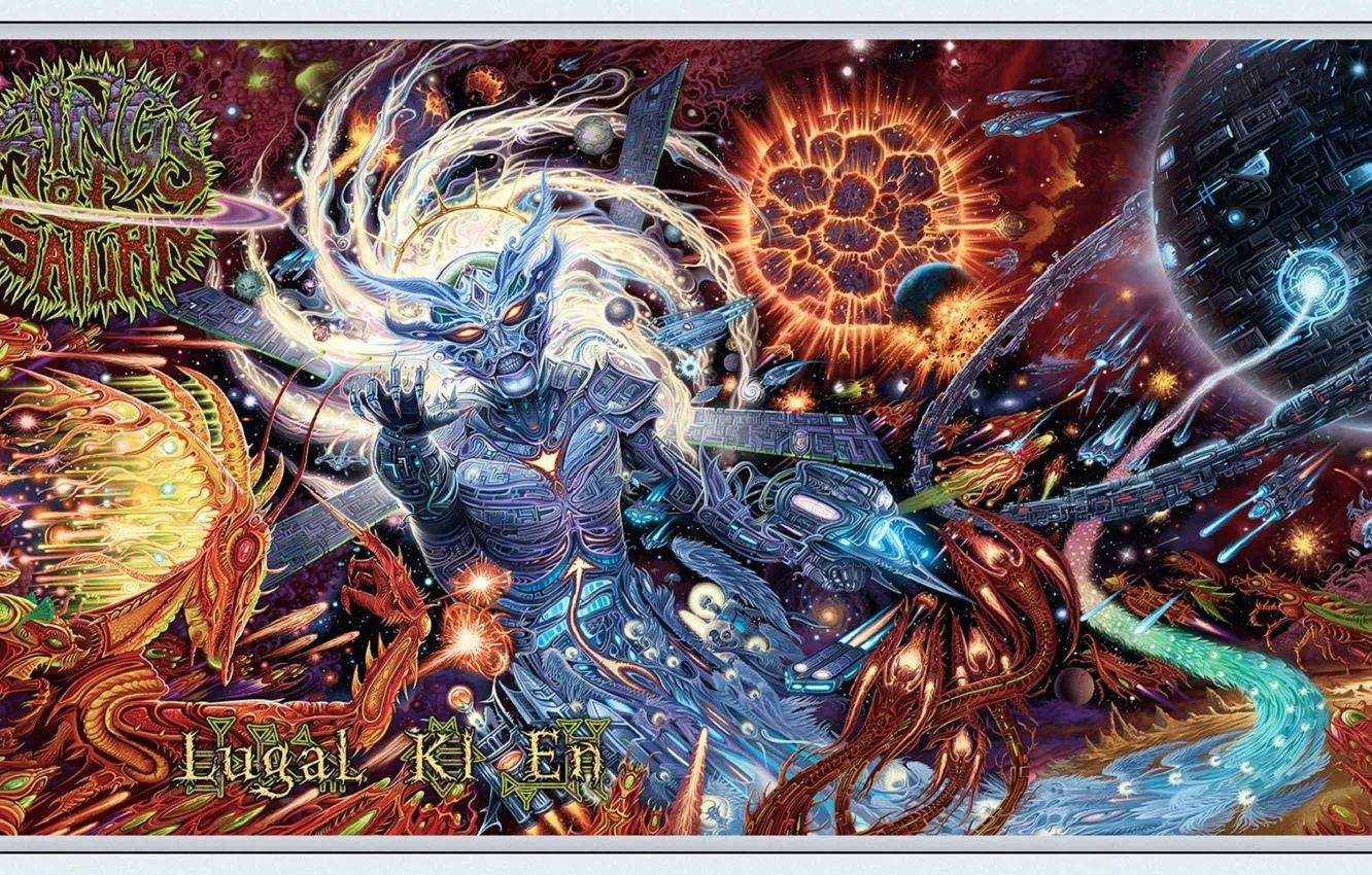 Photo wallpaper aliens, Lugal Ki In, Rings of Saturn
