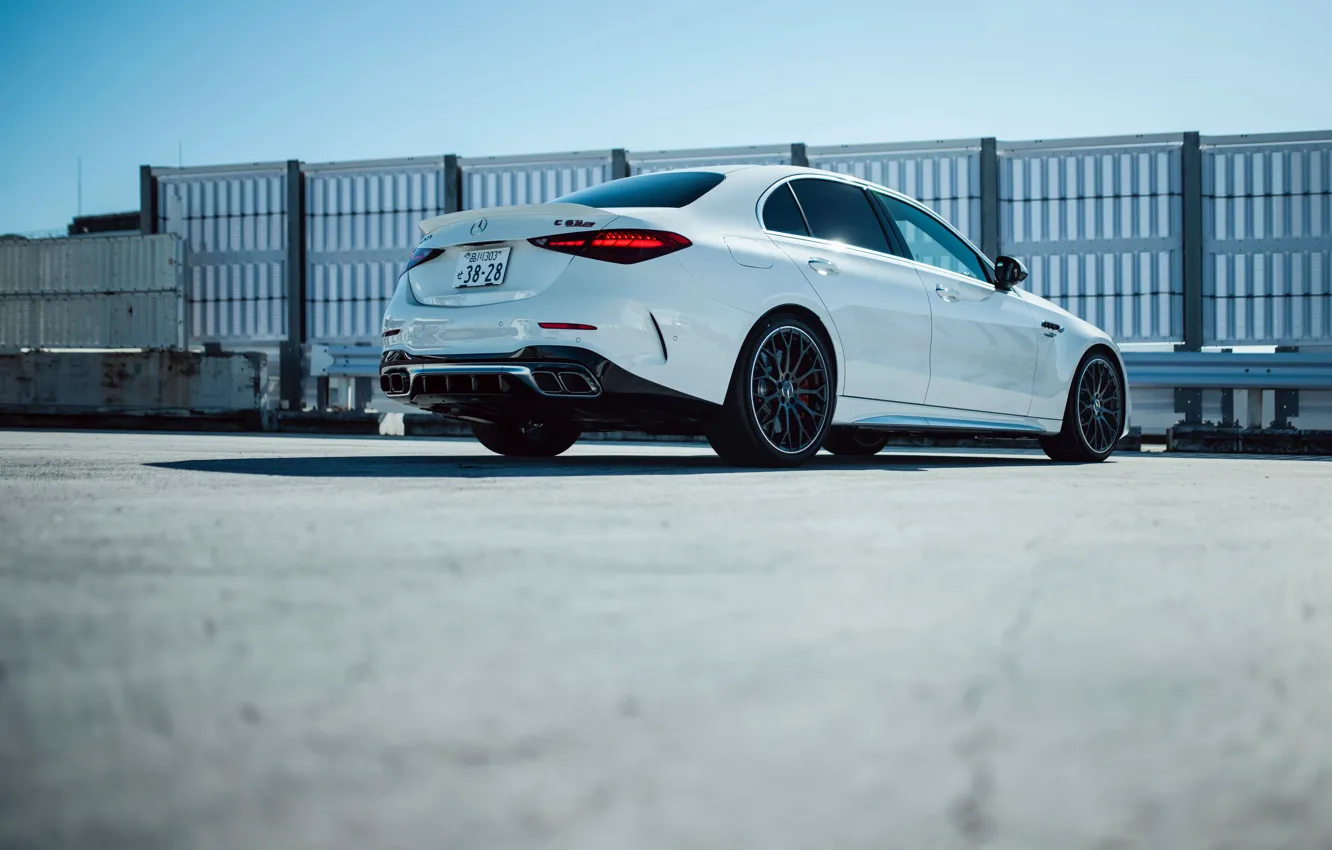 Photo wallpaper Mercedes-Benz, Mercedes, white, AMG, C-Class, C-Class, Mercedes-AMG C 63 S E Performance