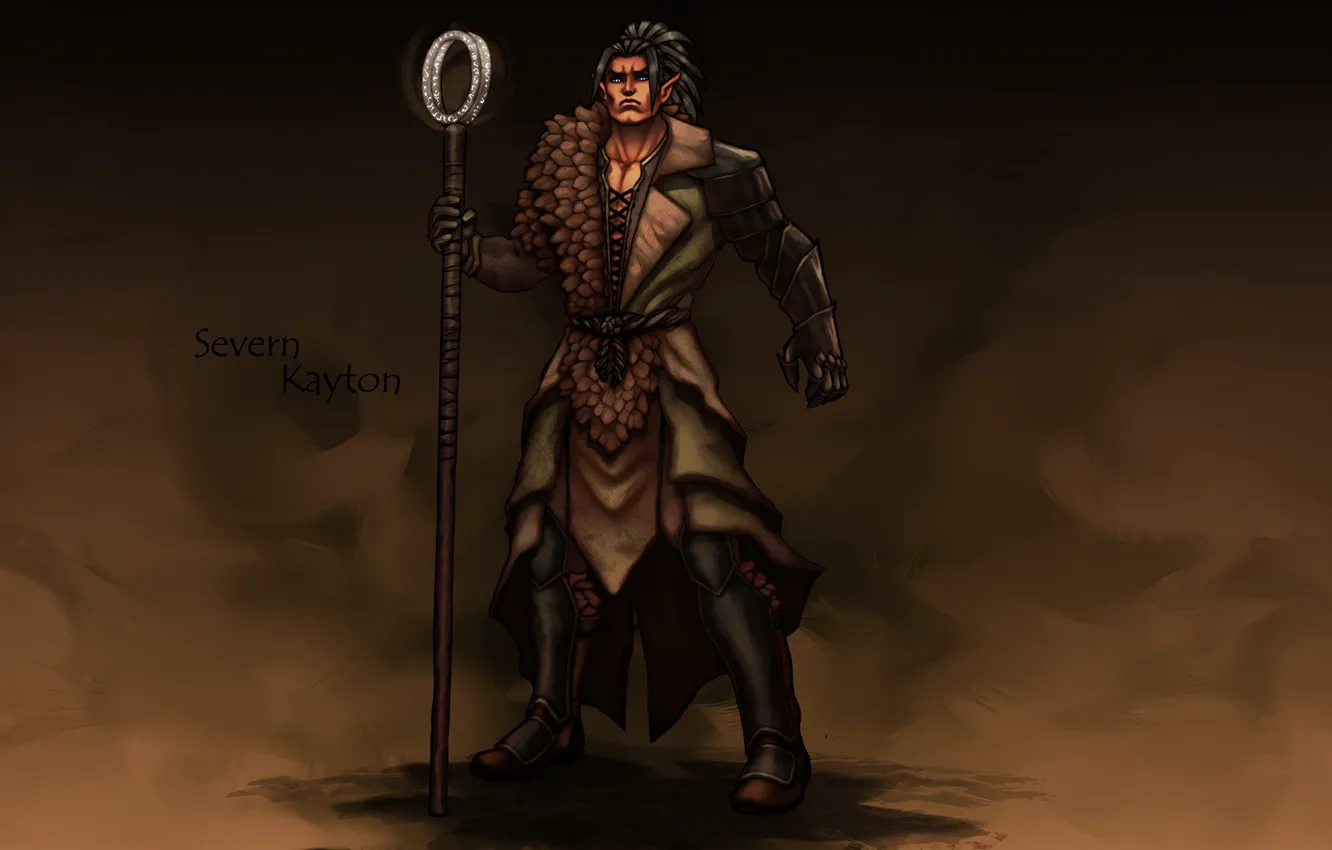 Photo wallpaper elf, MAG, male, staff