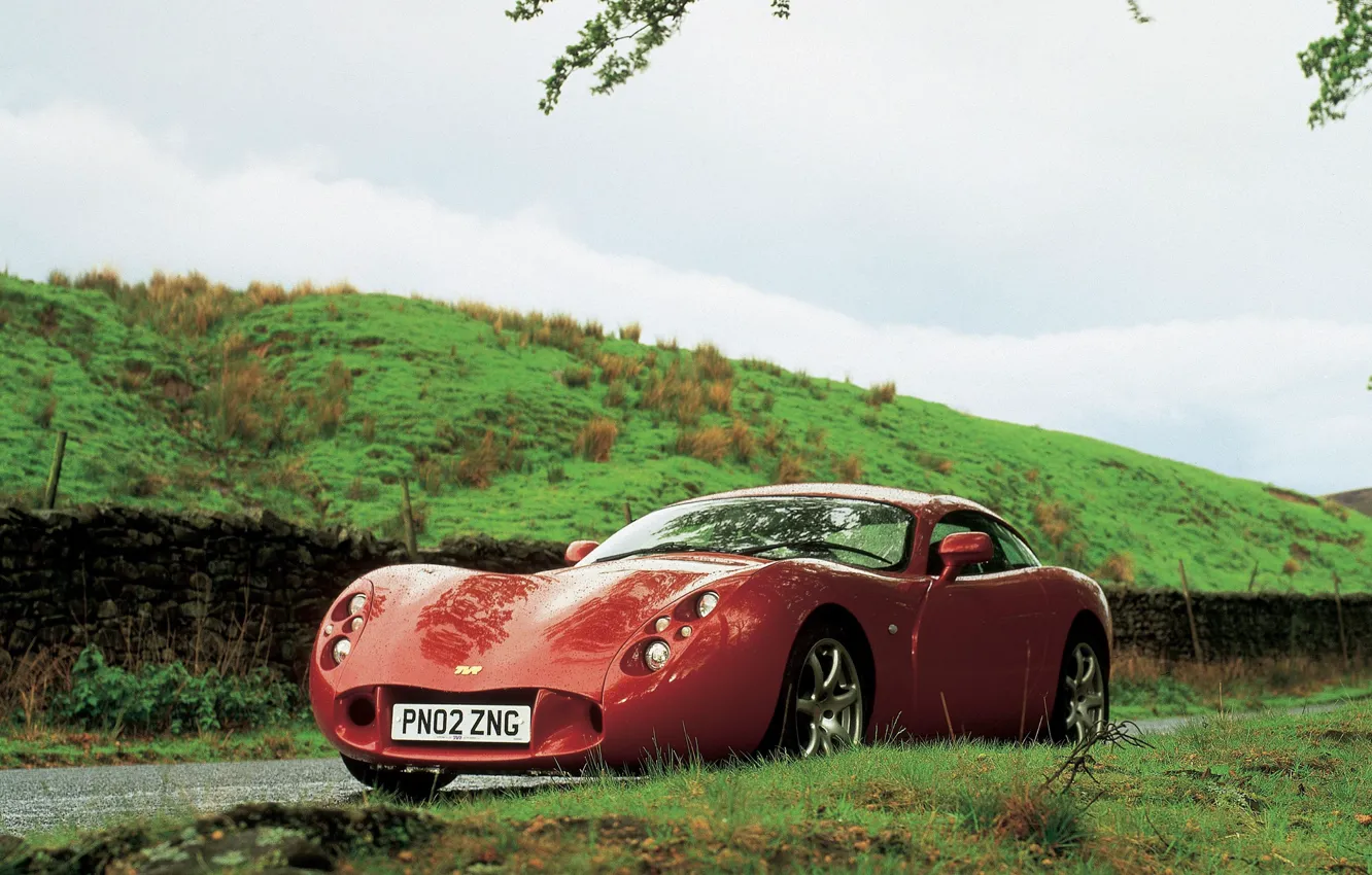 Photo wallpaper red, Supercar, TVR T440