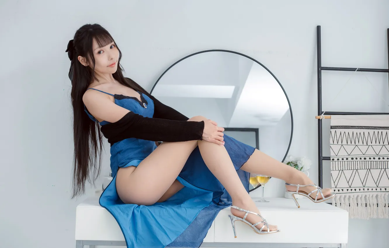 Photo wallpaper girl, pose, Asian