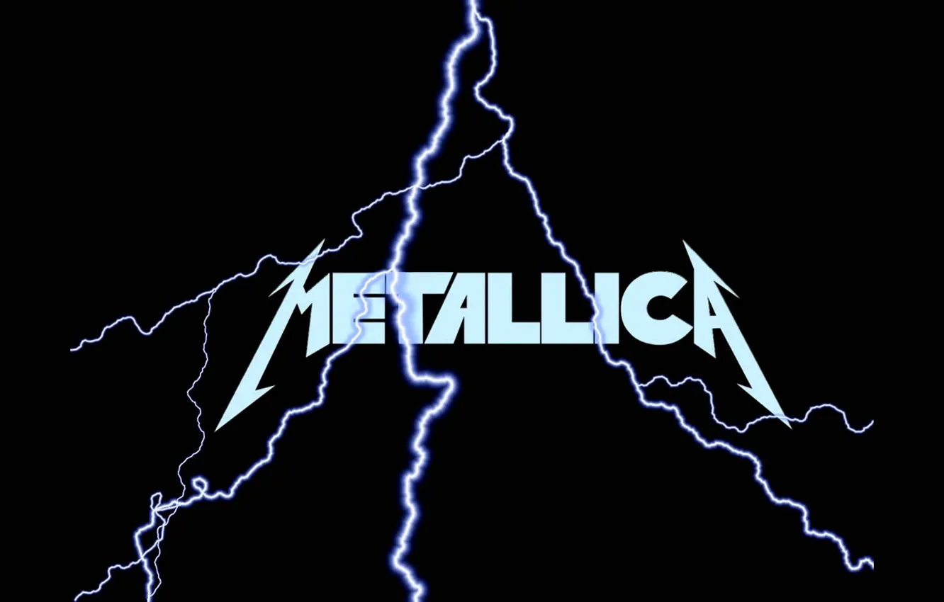Photo wallpaper music, lightning, music, logo, logo, Rock, Rock, Metallica