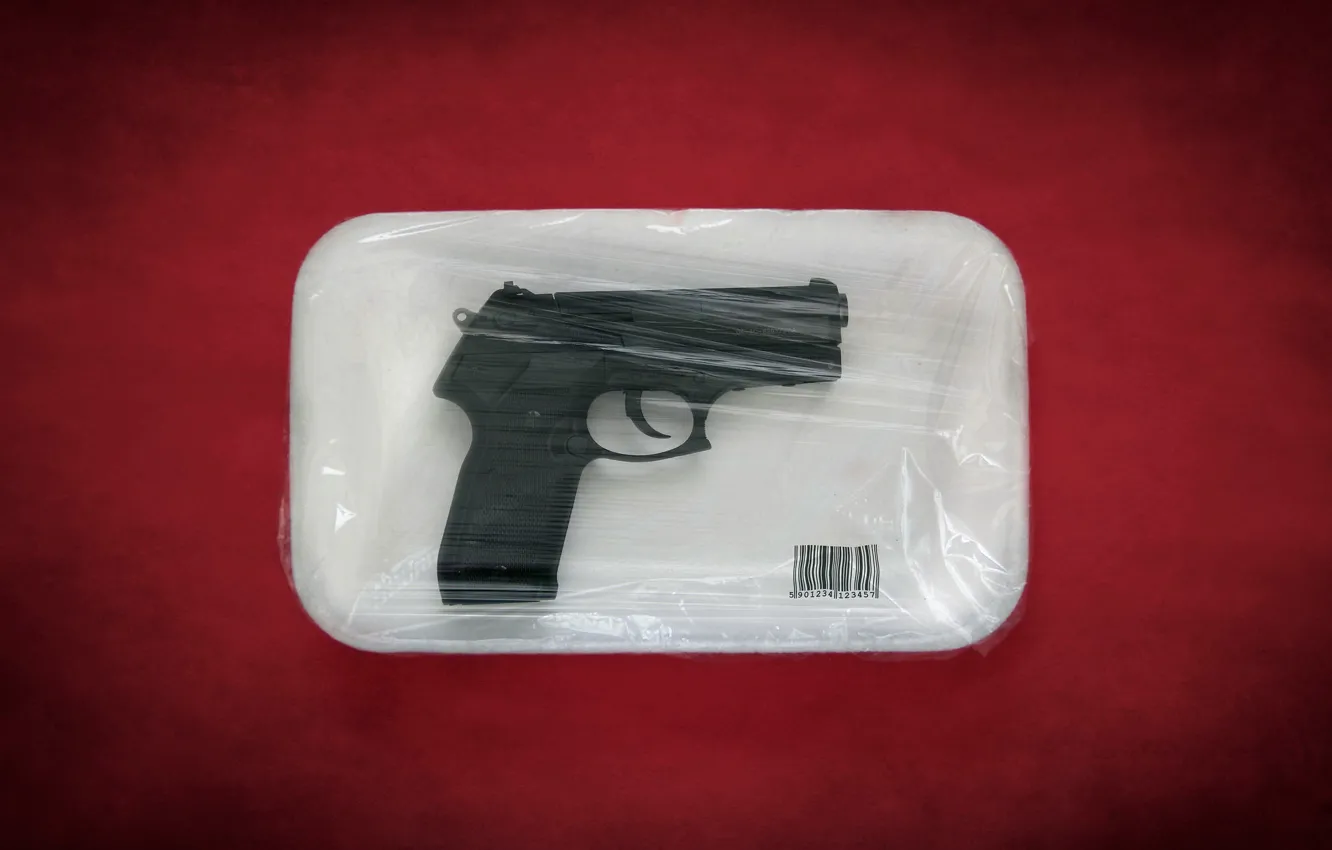 Photo wallpaper gun, weapons, packaging