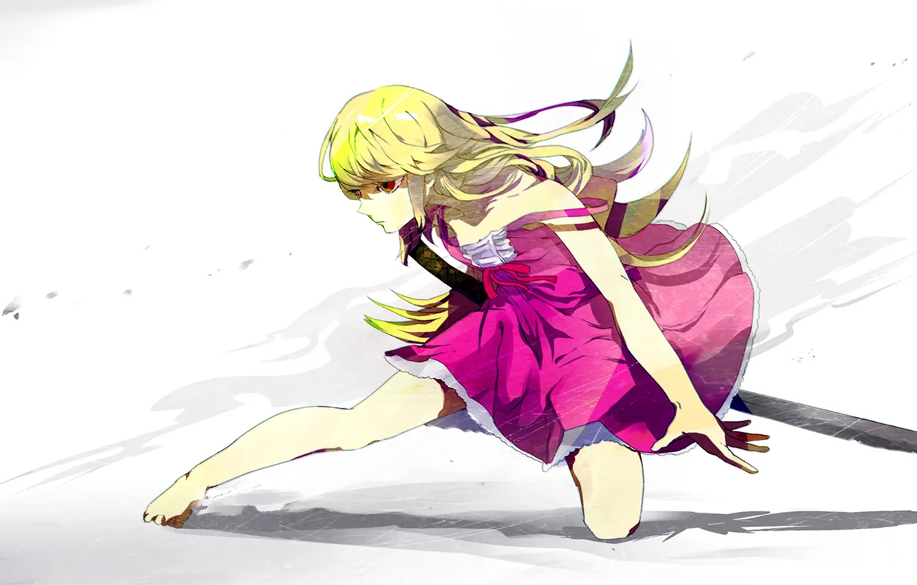 Photo wallpaper anime, art, bakemonogatari, oshino shinobu, history of monsters, kissshot acerolaorion heartunderblade.