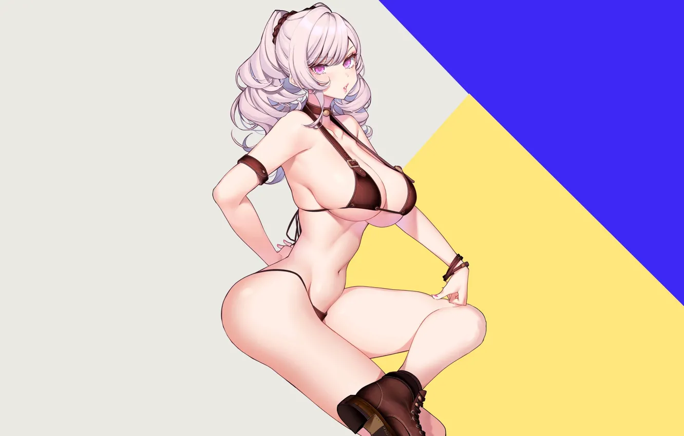 Photo wallpaper girl, hot, sexy, boobs, anime, breasts, babe, bikini