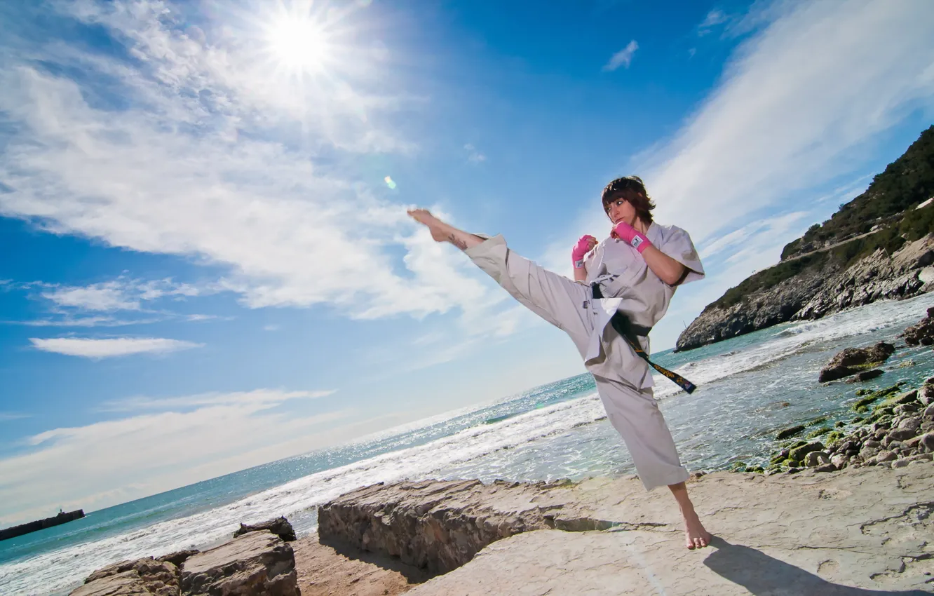 Photo wallpaper girl, background, sport