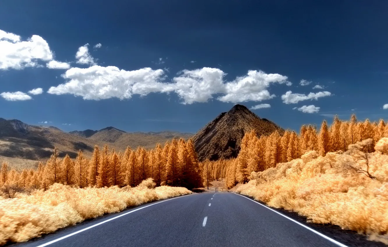 Photo wallpaper road, the sky, mountain