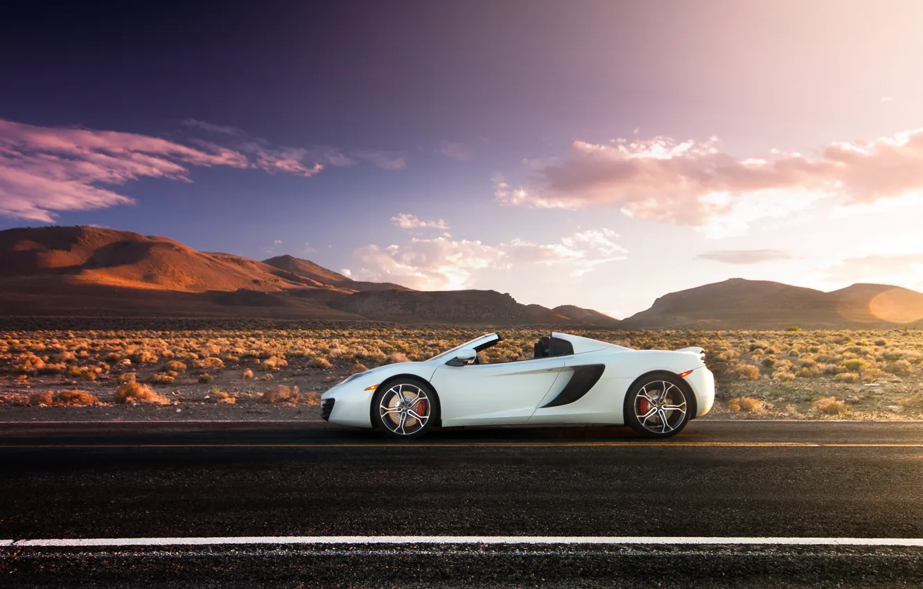 Photo wallpaper road, McLaren, supercar, MP4-12C, McLaren, Spider